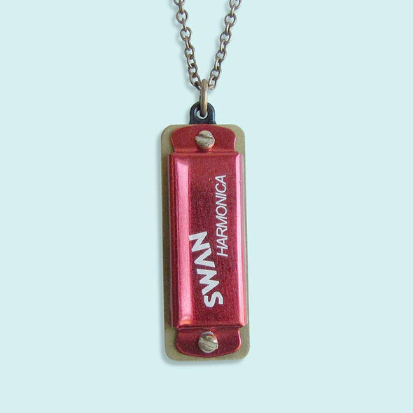 Harmonica Necklace, Available in three colors: Black / 28 Inch