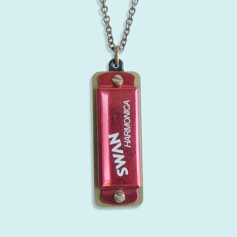 Harmonica Necklace, Available in three colors: Red / 28 Inch