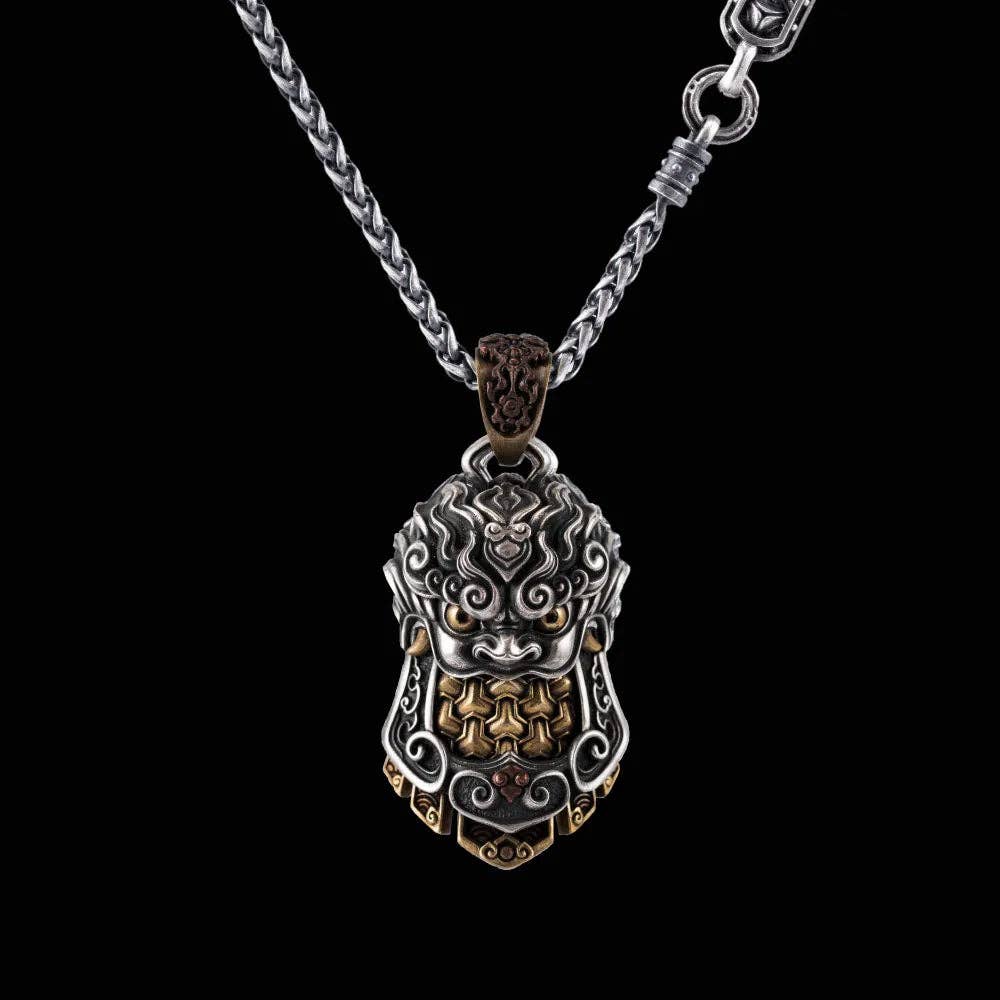 Tang Armor Pendant: No Chain / Oxidized Silver