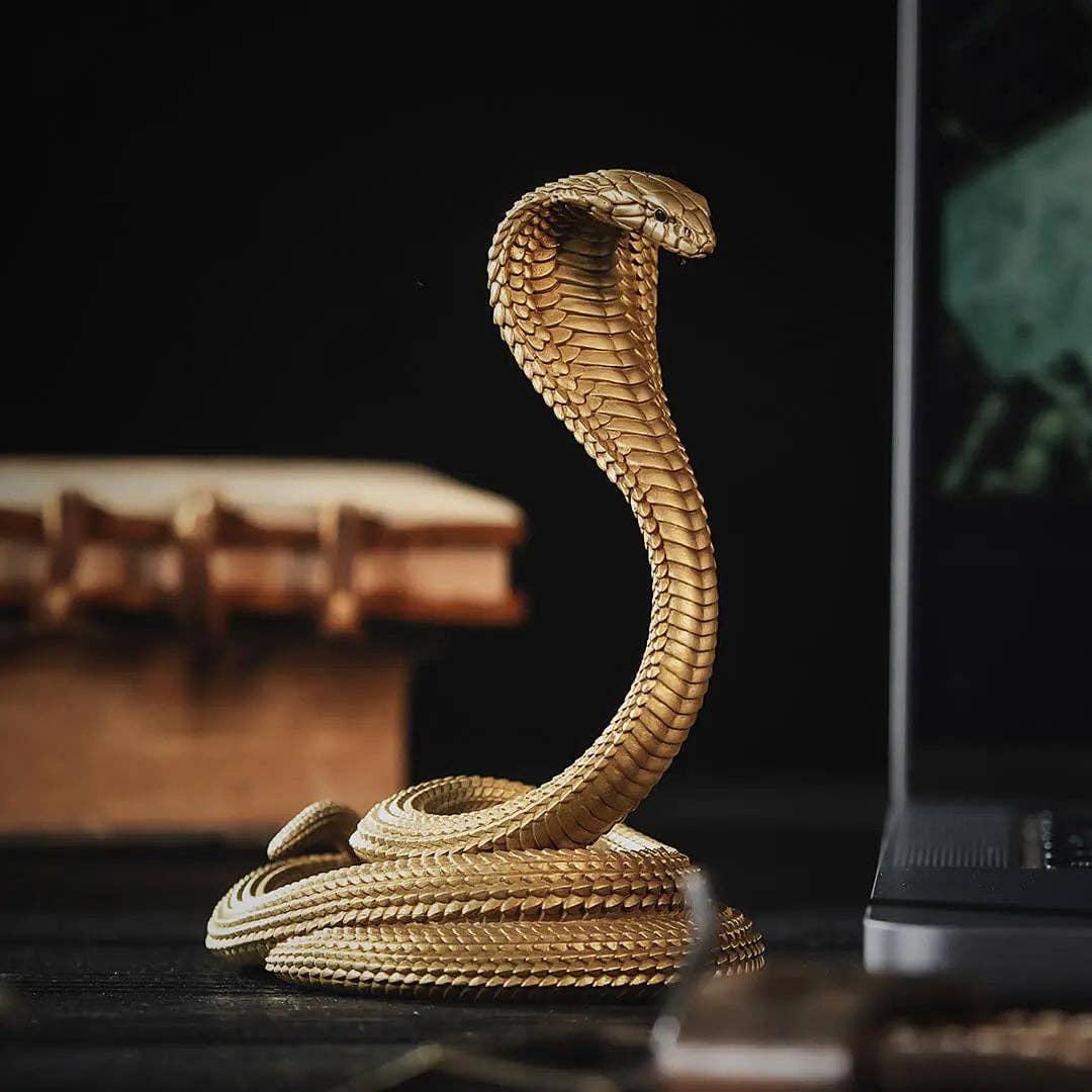 Cobra Phone Stand: Brass