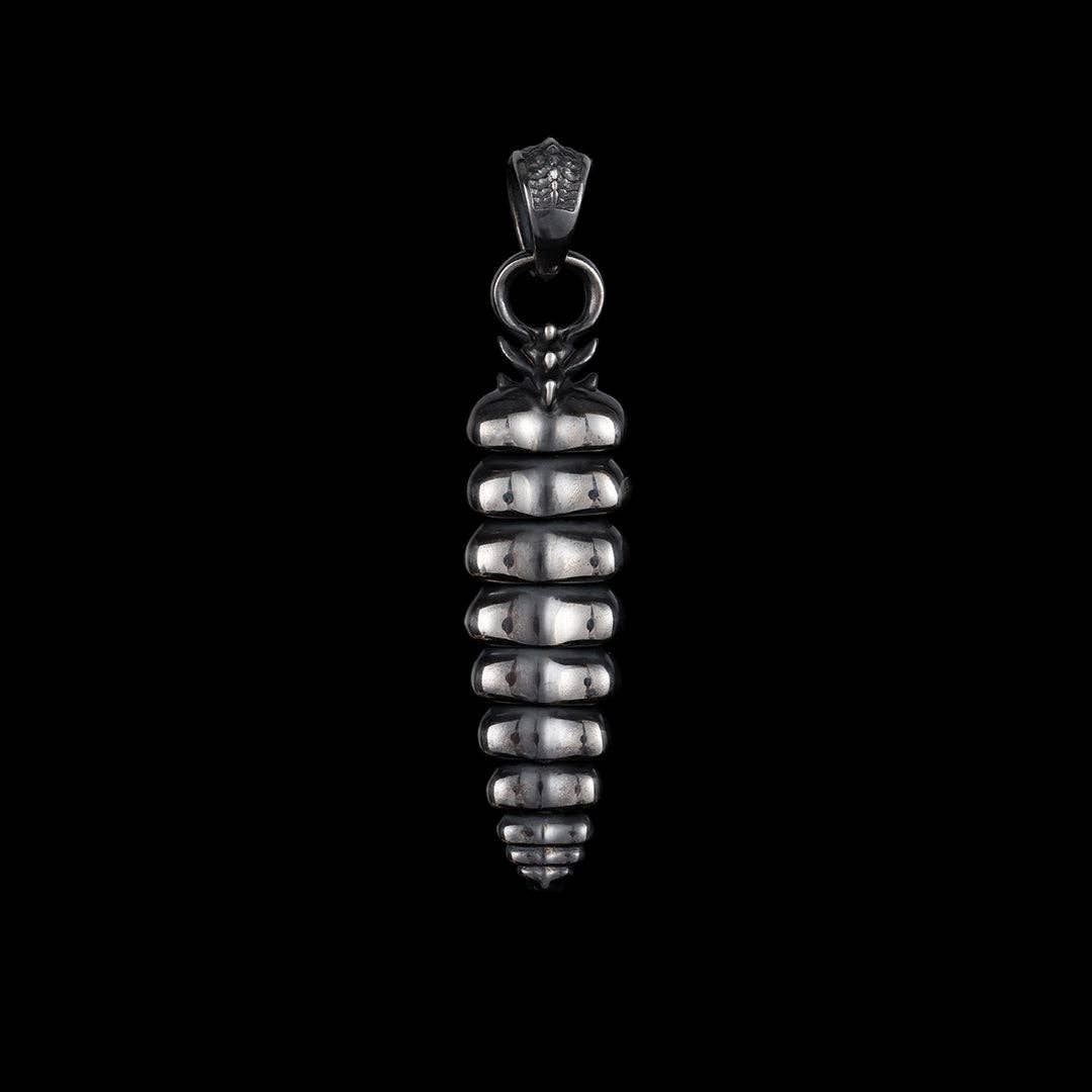 Rattlesnake Tail Pendant Black Chain