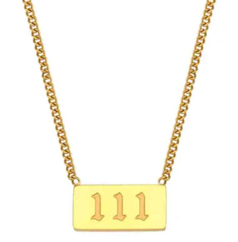 HoopLa Style - 111 Angel Number Talisman Layering Necklace waterproof: 111