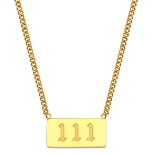 HoopLa Style - 111 Angel Number Talisman Layering Necklace waterproof: 111