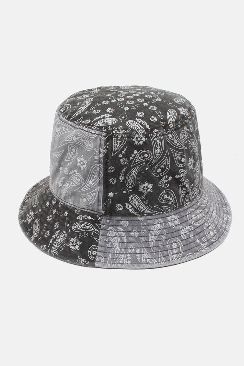 Paisley patchwork Bucket Hat: Blue