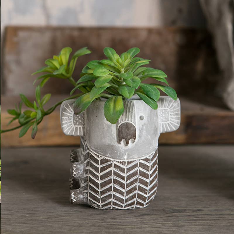 Cement Koala Planter: Large