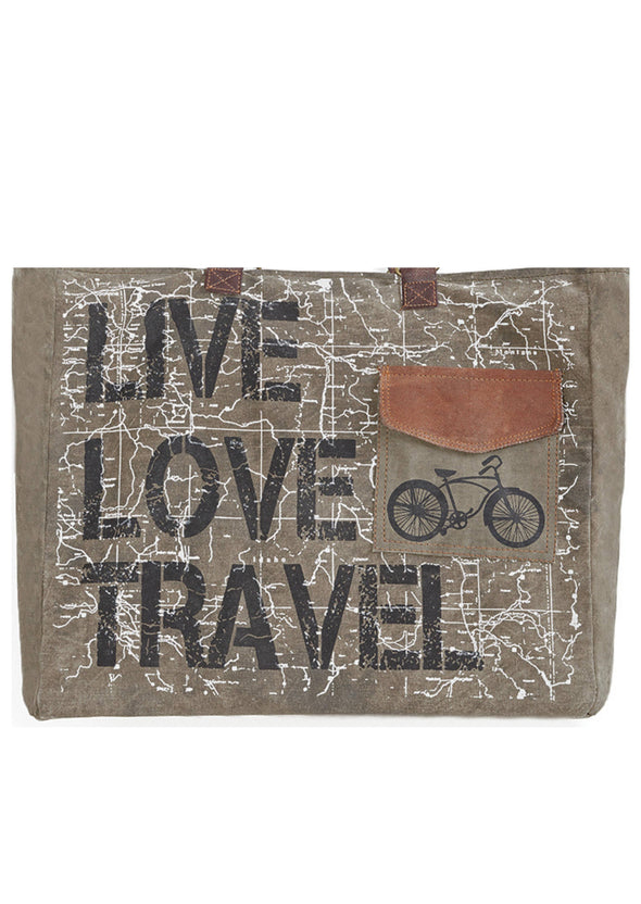 Live Love Travel Up-Cycled Travel Weekender M-3725