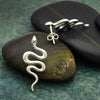 Large Snake Post Earrings 28x12mm: Bronze