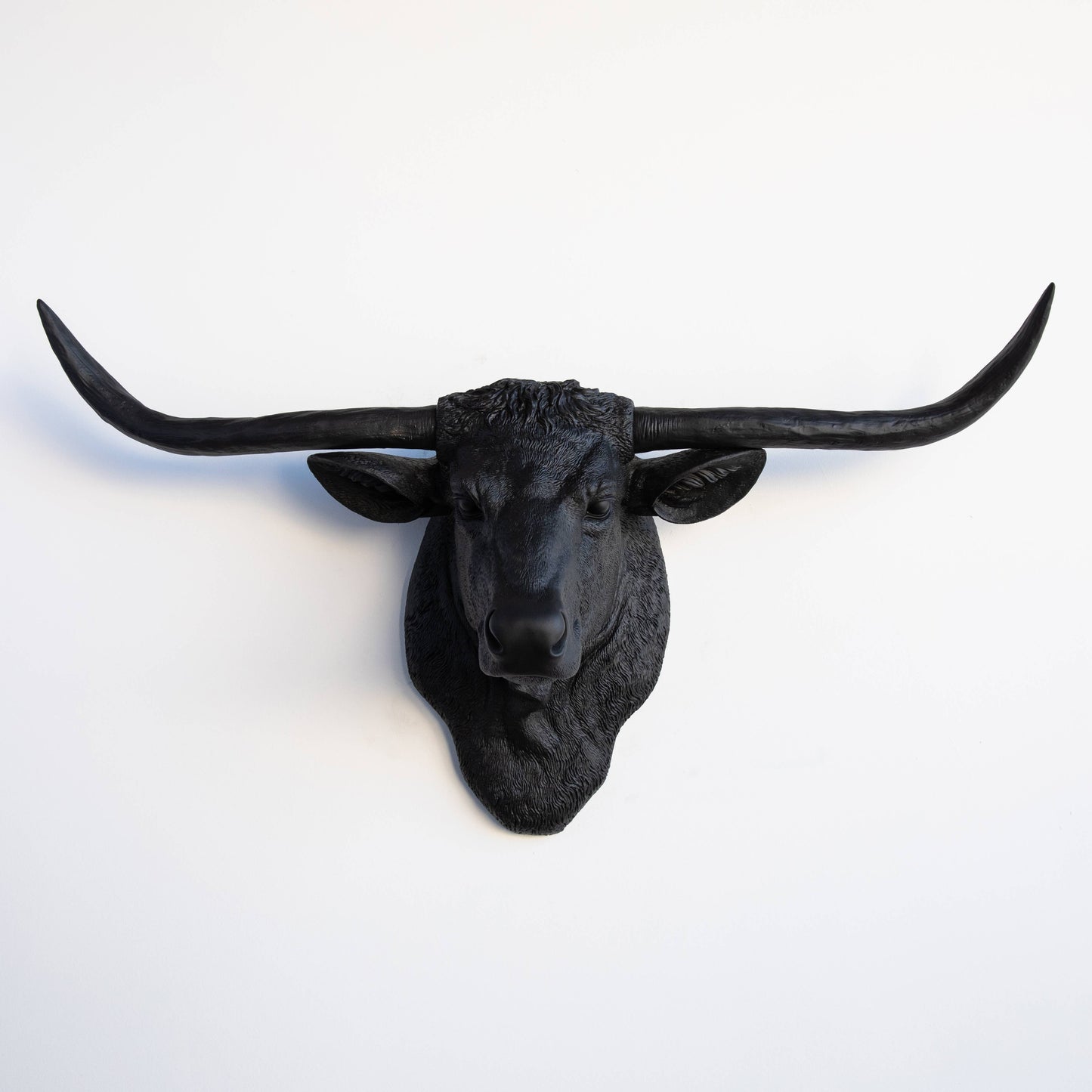 Near and Deer - Faux Texas Longhorn Head Wall Mount: Black/Gold