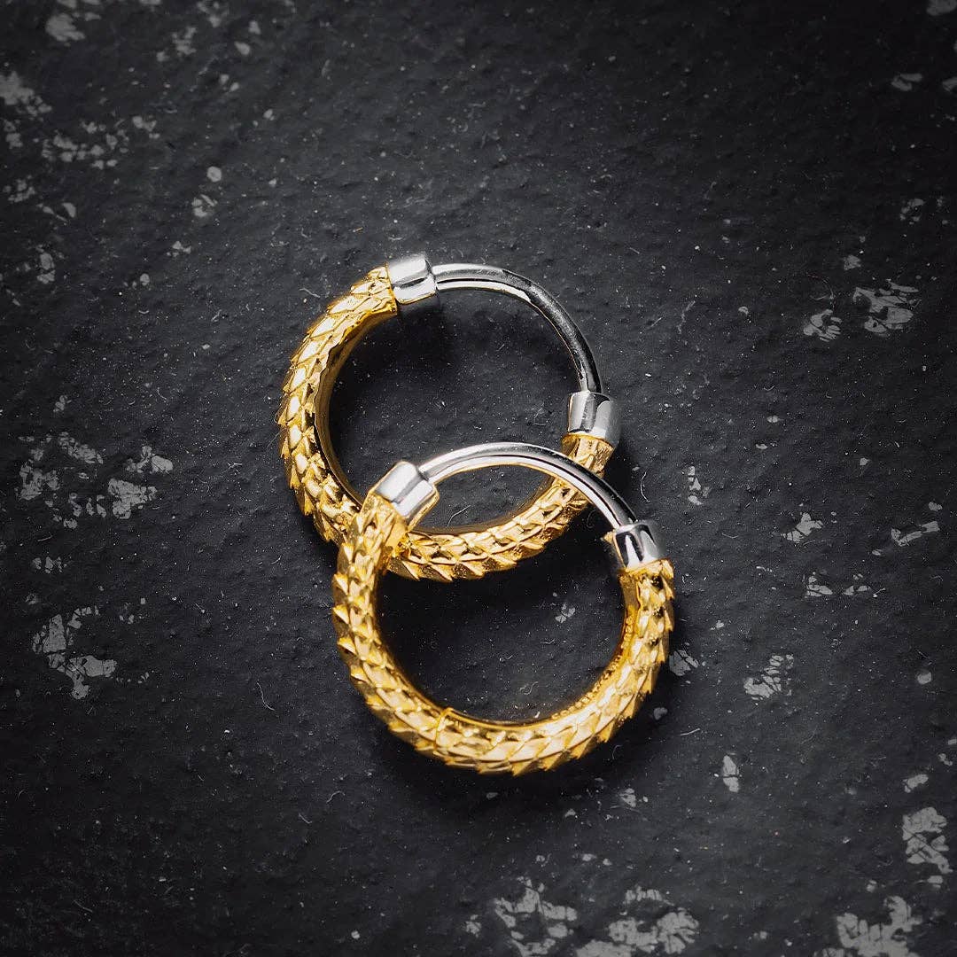 Snake Skin Earrings: Gold Vermeil