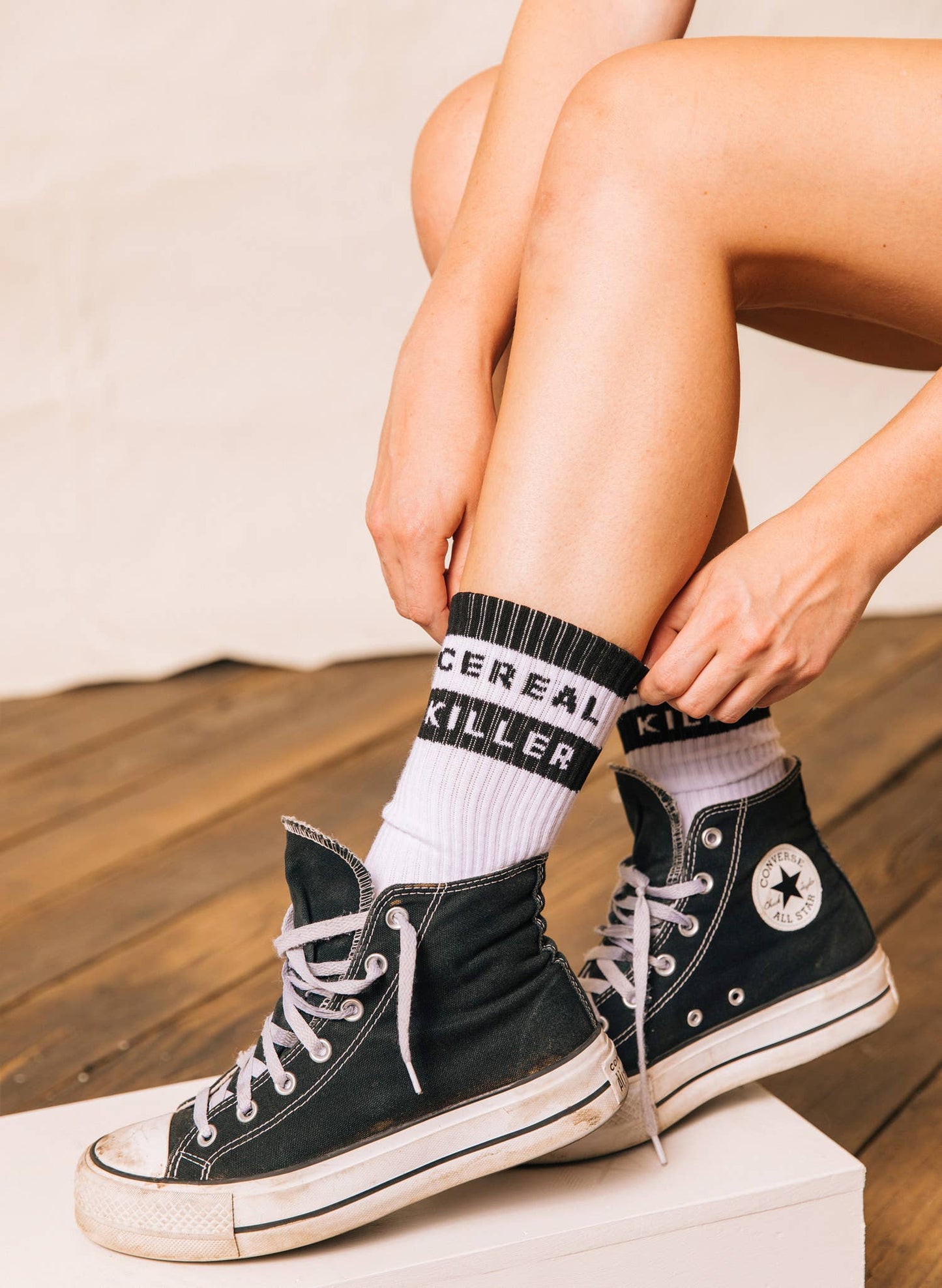 Cereal Killer Vintage Comfy Crew Socks, Christmas Gifts