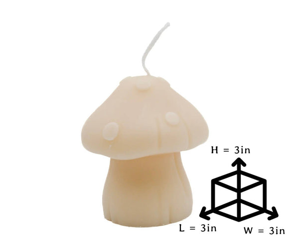 MUSHROOM CANDLE | PILLAR: White with gold spots / Regular