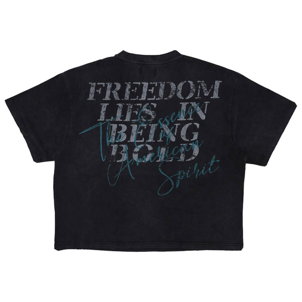 FREEDOM IS NOT FREE WASHED CROPPED TEE