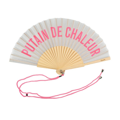 Putain De Chaleur Grey and Pink Fan