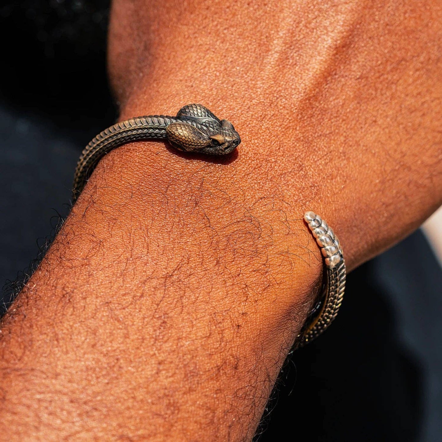 Rattlesnake Bracelet: 8" / Brass