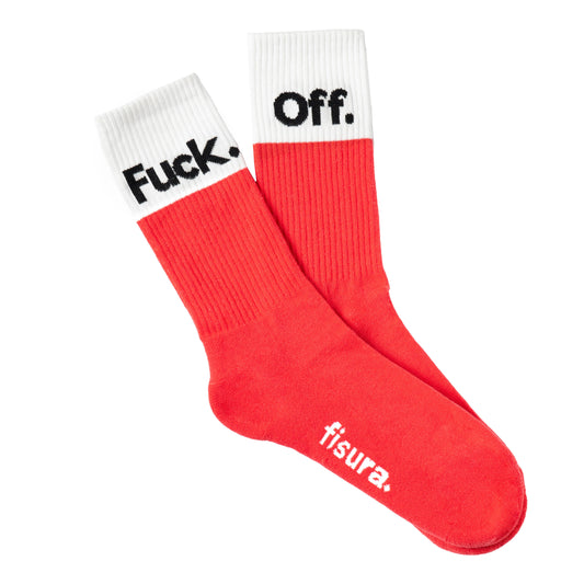 Fisura - Pair of Viva Magenta “Fuck Off” socks