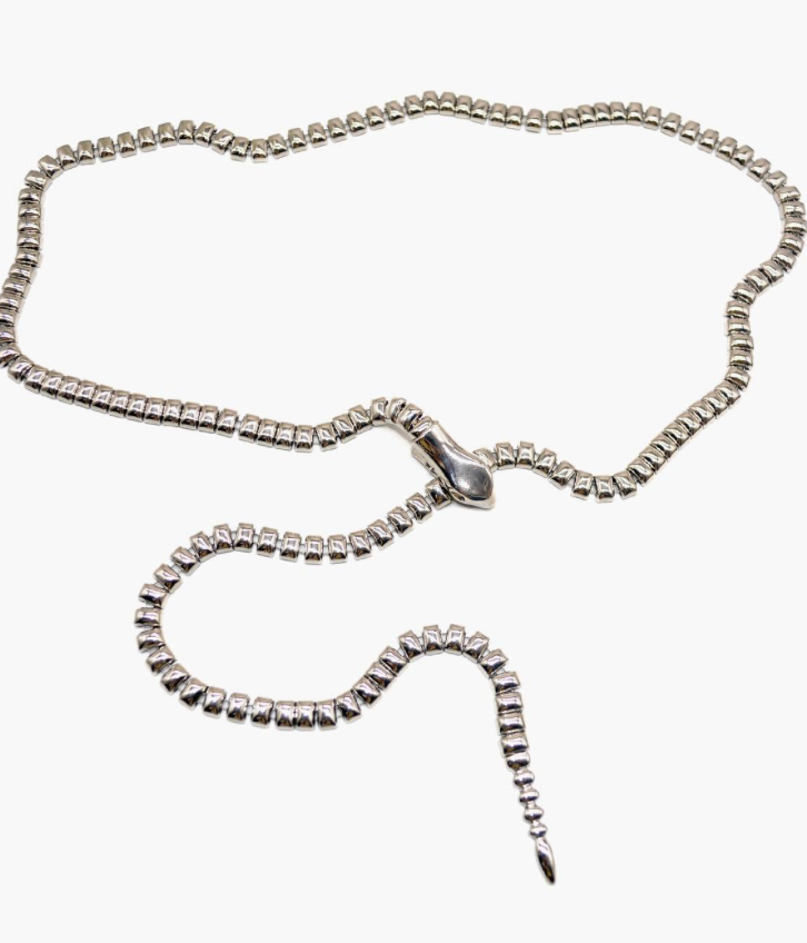 HoopLa Style - The Snake Lariat Chain Belt. Chunky steel 14K and silver: Yellow Gold