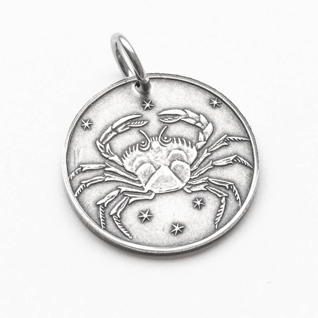 Zodiac Cancer Moon Silver Charm