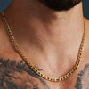 6mm Gold Figaro Chain Necklace for Men: 20"