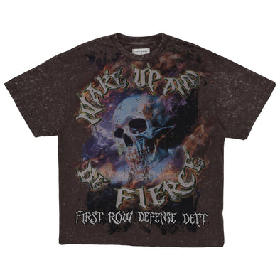 WAKE UP AND BE FIERCE SKULL SPIRIT WASHED TEE: Caffe