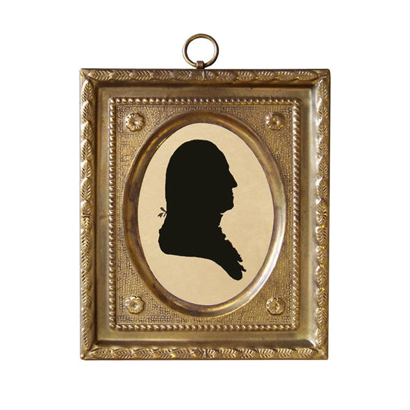 George Washington Miniature Silhouette in 4-1/2" Brass Frame