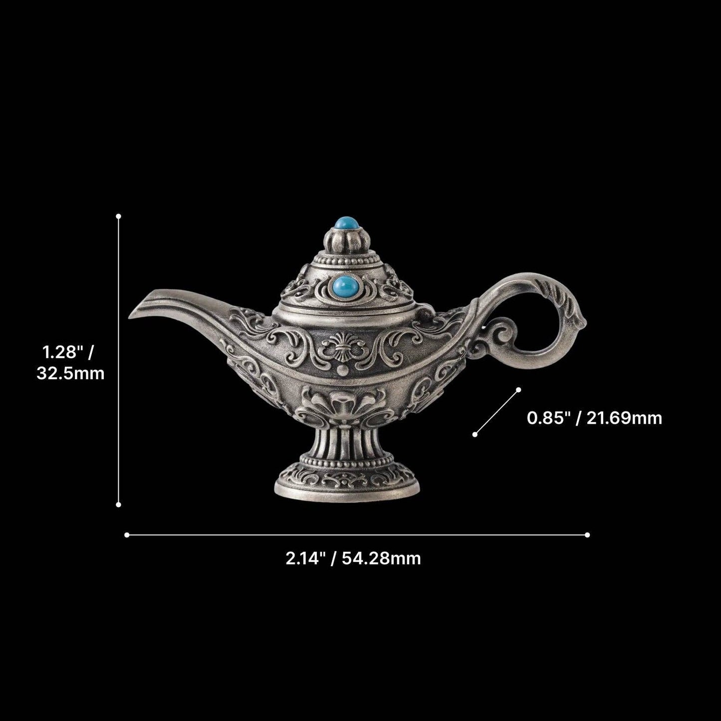 Magic Lamp Pendant: 25" / White Bronze & Brass & Copper / With Necklace Style 1