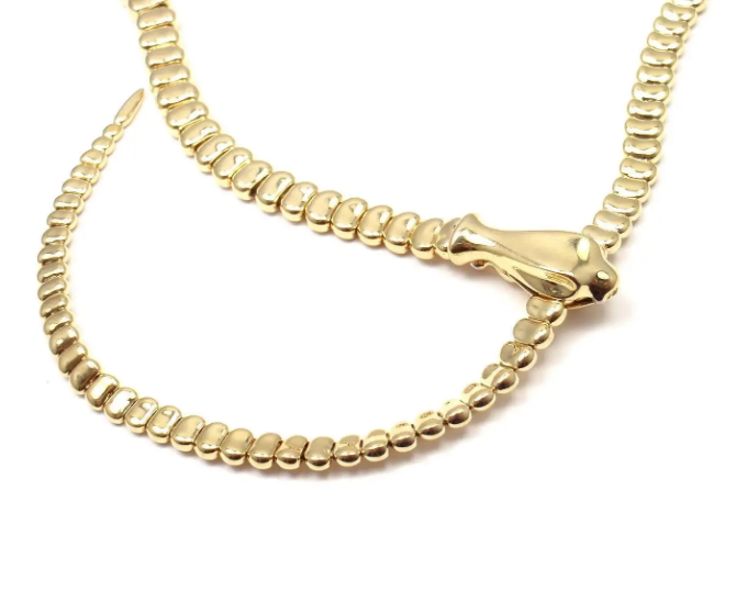 HoopLa Style - The Snake Lariat Chain Belt. Chunky steel 14K and silver: Yellow Gold