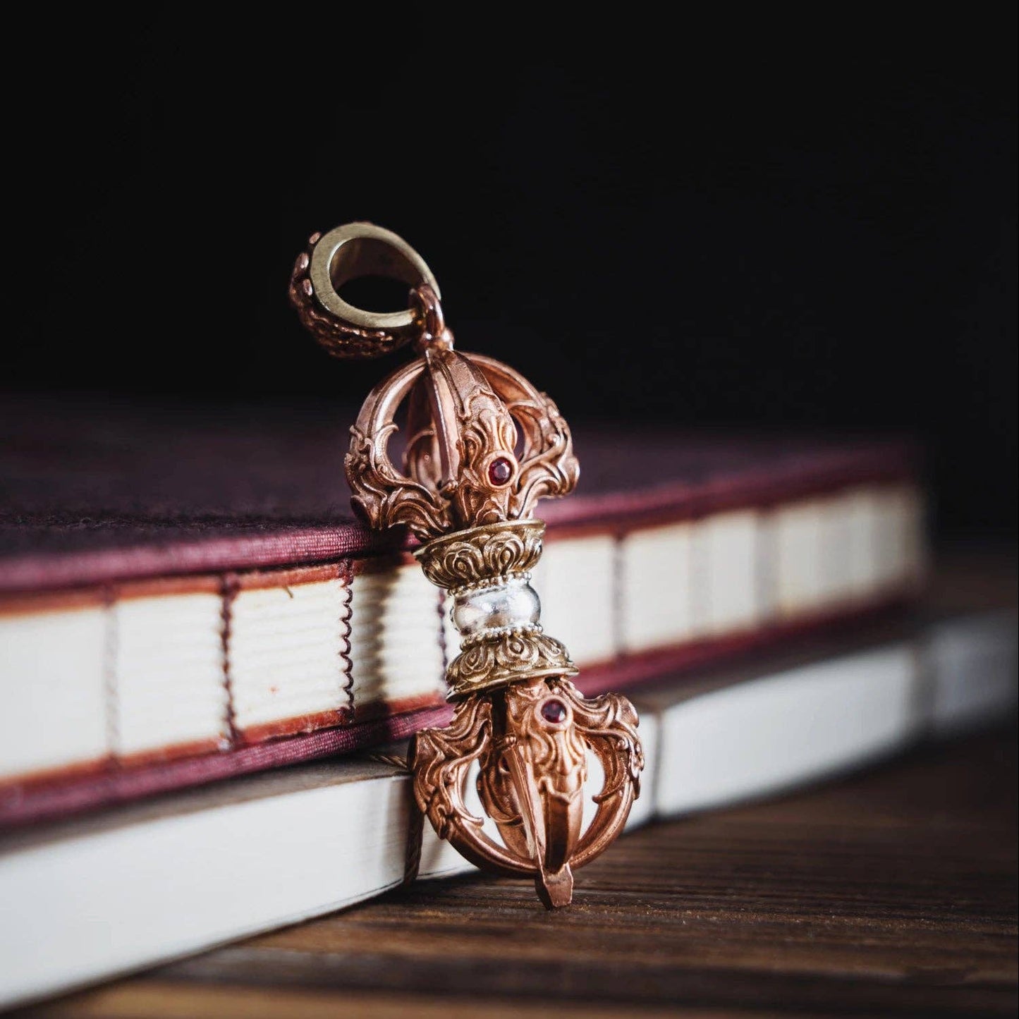 Vajra Pestle Pendant: Copper & Brass & Silver