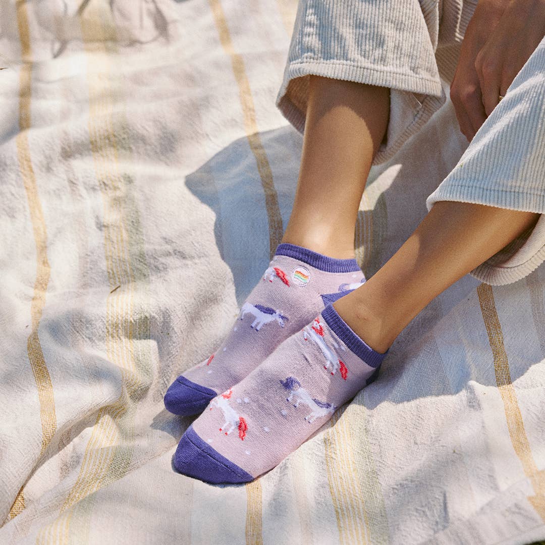 Ankle Socks that Save LGBTQ Lives (Purple Unicorns): Small