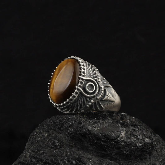 Tigers Eye Ring Sterling Silver: 12 1/2