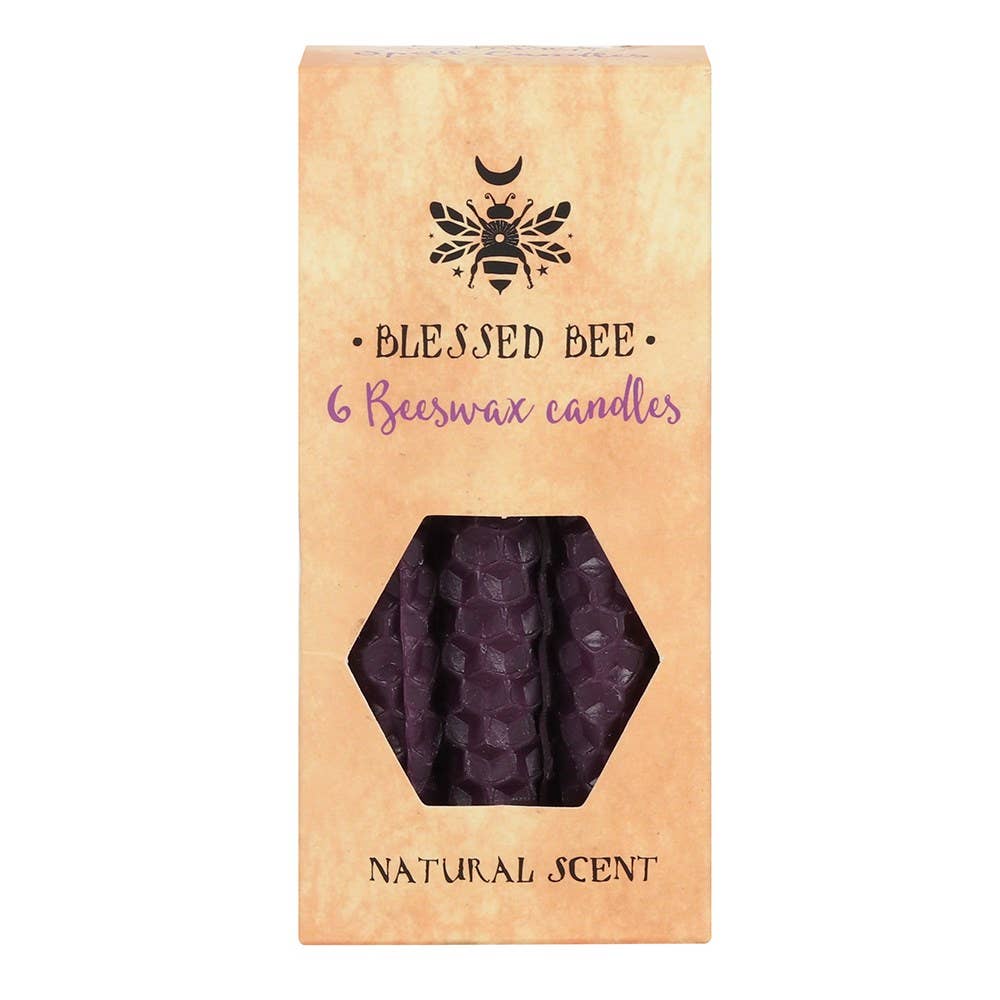 Something Different Wholesale - Set of 6 Purple Beeswax Magic Spell Candles