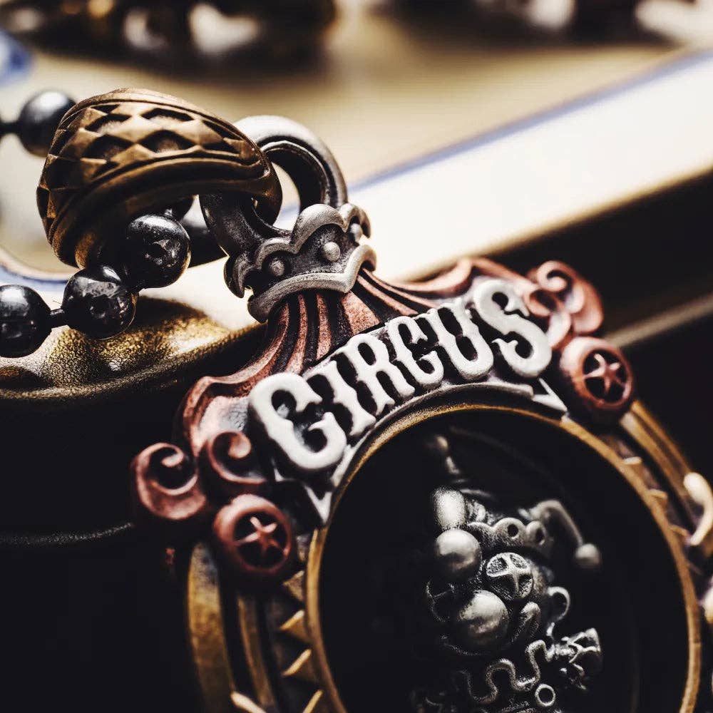 Circus Pendant: 21" / Brass / 4mm Black Ball Chain