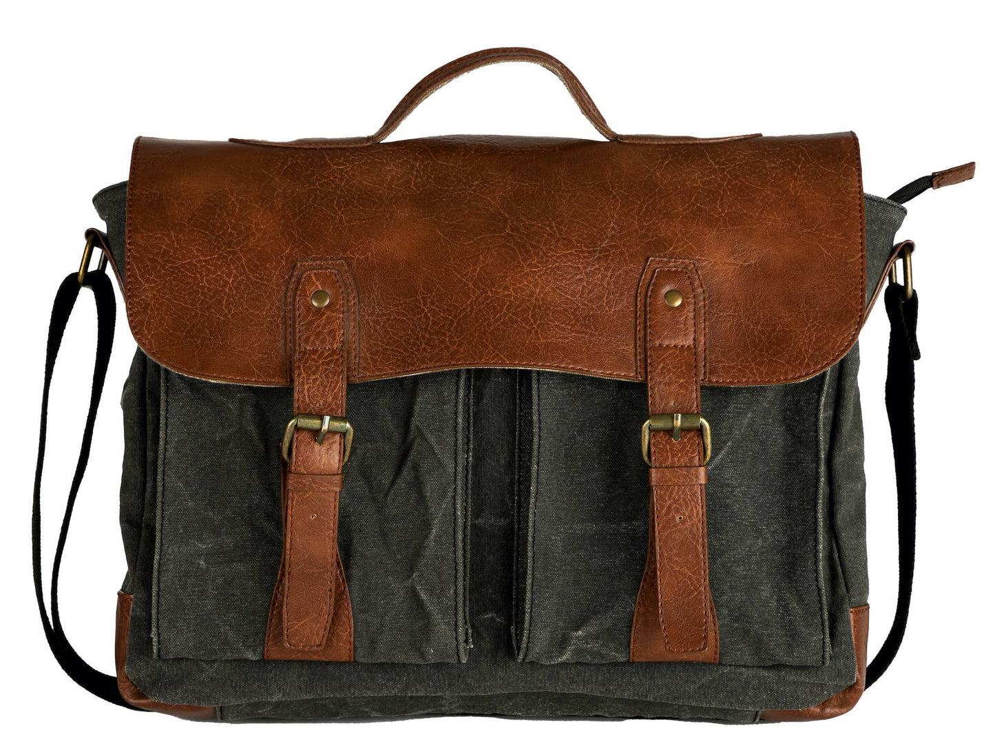 Aldrich Unisex Messenger Bag with Up-Cycled Canvas