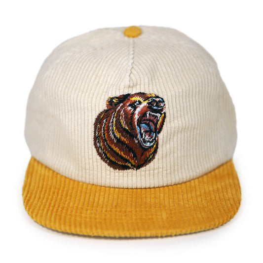 Bear Corduroy Hat: Bone White