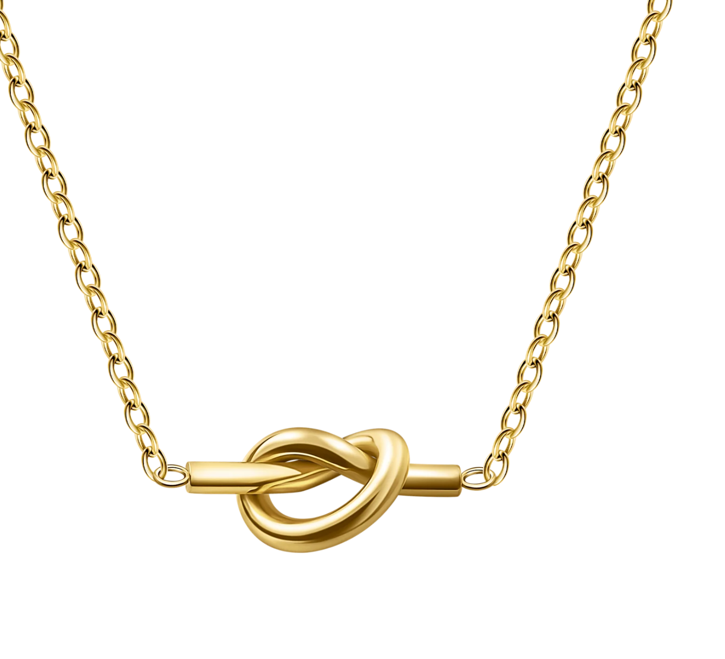 HoopLa Style - Sailor's Love knot- 14K Gold Steel Necklace