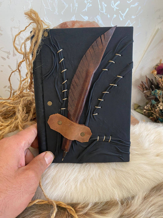 Black and Chocolate Color with Free Pen Leather Diary