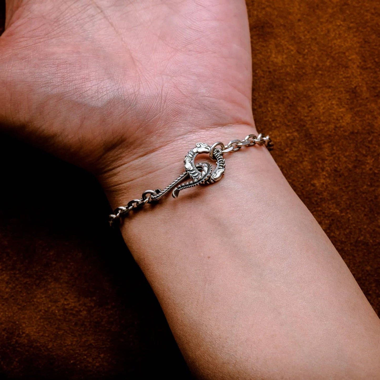 TaoTie Chain Bracelet - 4mm: Oxidized Silver / 8"