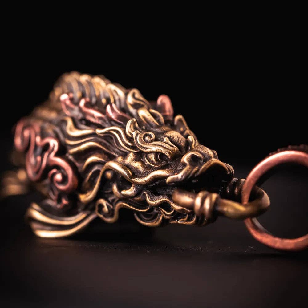 Dragon Fish Pendant: Brass