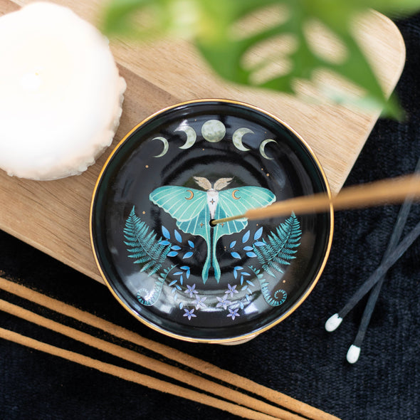 Luna Moth Ceramic Incense Plate