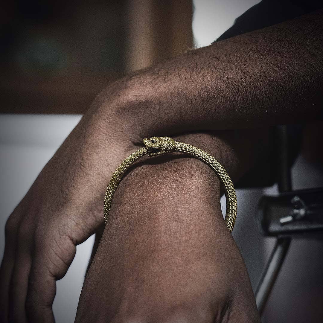 Ouroboros Bracelet: Brass / 2.3"