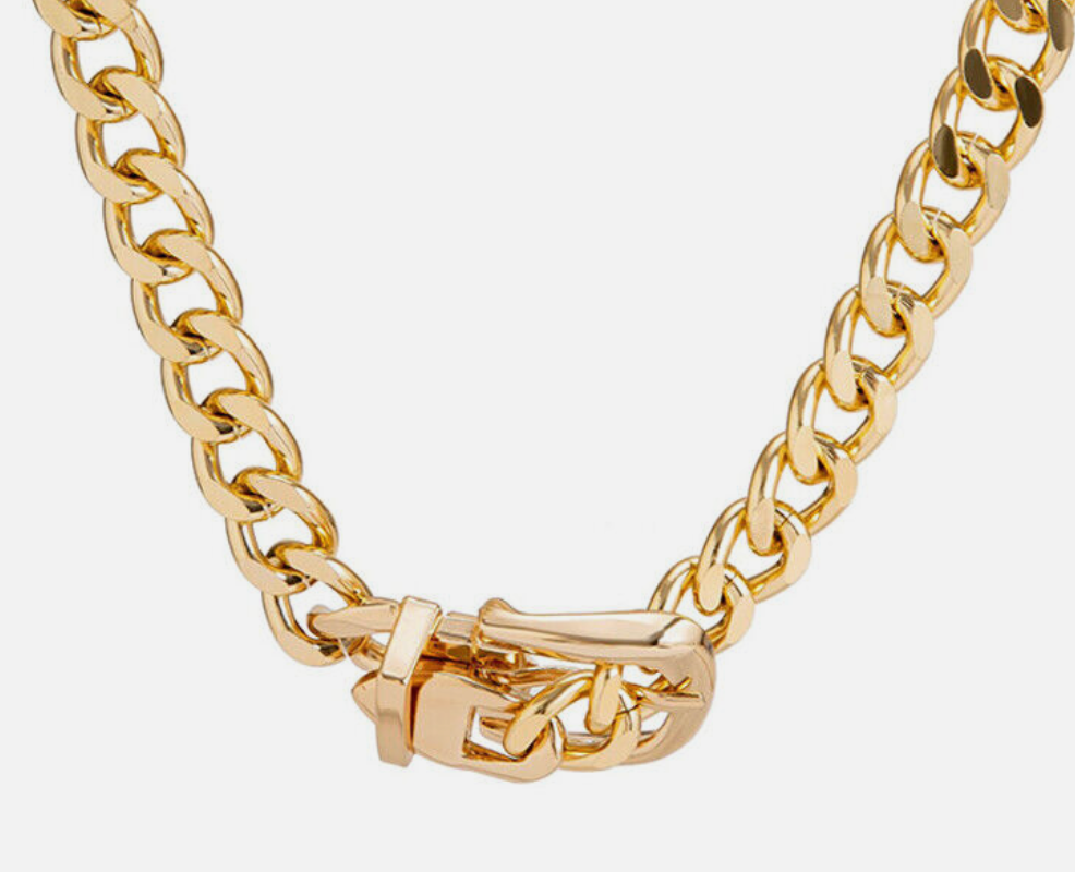 HoopLa Style - Ann- Buckle Necklace- Boucle de Sellier Collar: Gold