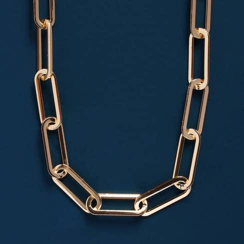 Large Clip 14k plated over 316L stainless steel chain: 20"