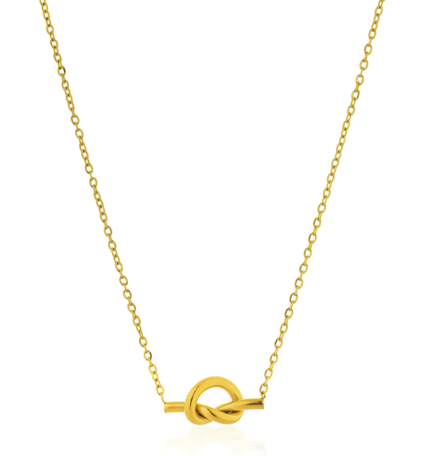 HoopLa Style - Sailor's Love knot- 14K Gold Steel Necklace