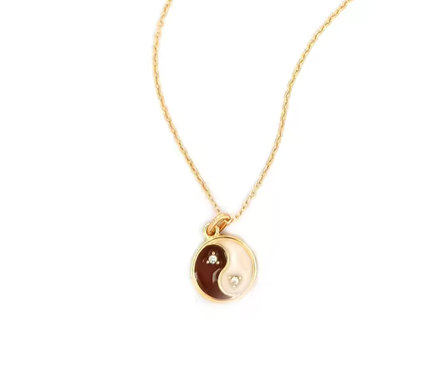 HoopLa Style - Balance-Yin Yang Forcaté Enamel Coin Steel Necklace