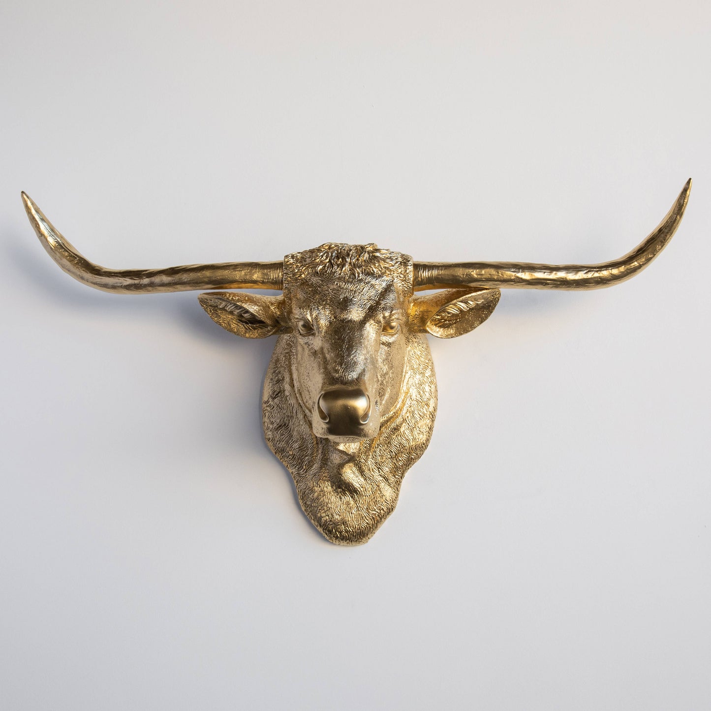 Near and Deer - Faux Texas Longhorn Head Wall Mount: Black/Gold