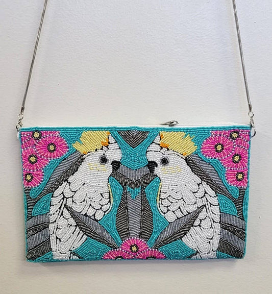 Ricki designs - BEADED TWO BIRDS CLUTCH