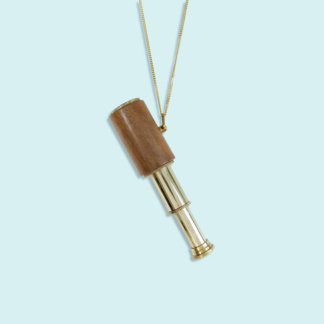 Wood Telescope Necklace: 32 Inch