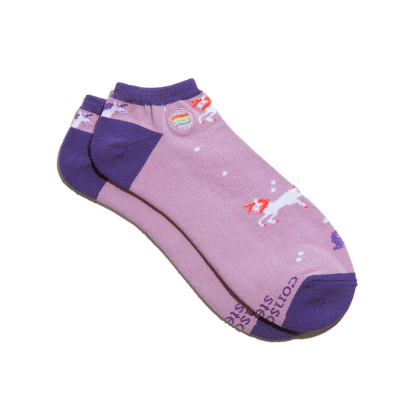 Ankle Socks that Save LGBTQ Lives (Purple Unicorns): Small