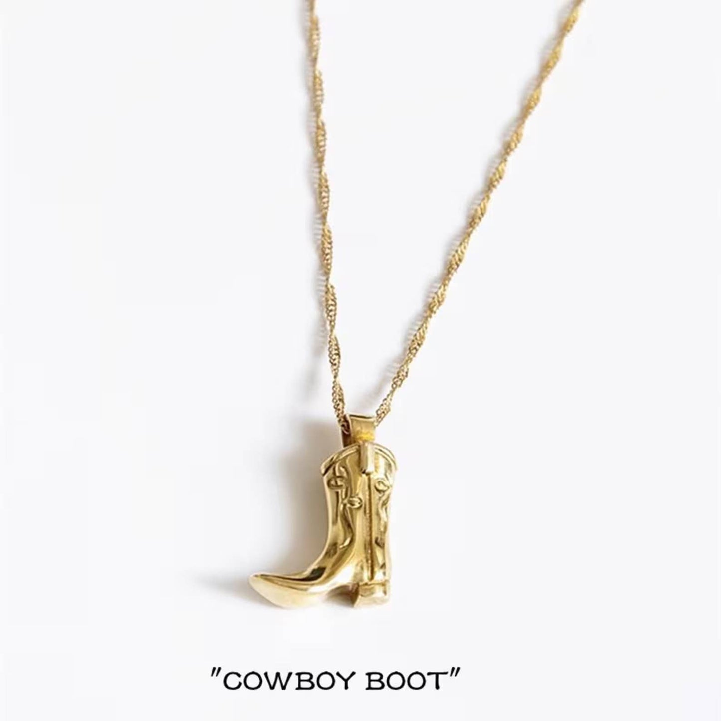 HoopLa Style - Boot Necklace 14K Stainless Steel 