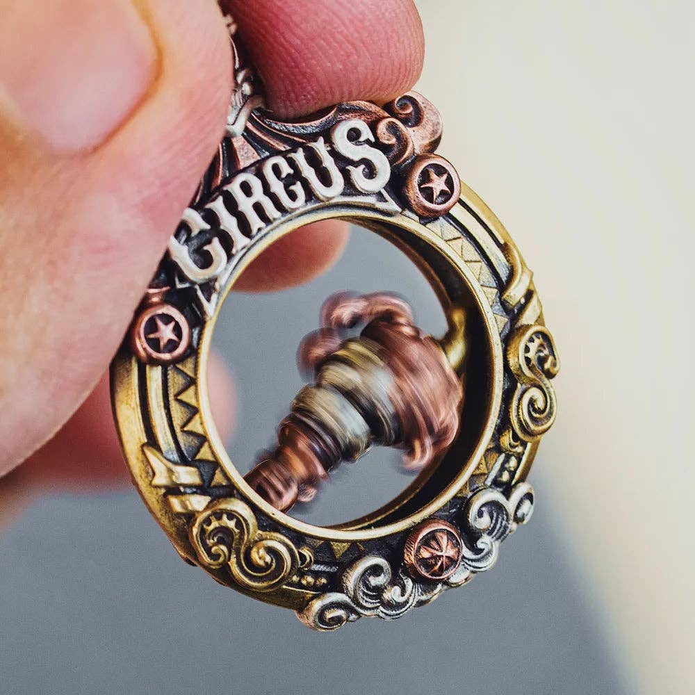 Circus Pendant: 21" / Brass / 4mm Black Ball Chain