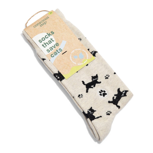 Socks that Save Cats (Beige Cats): Medium